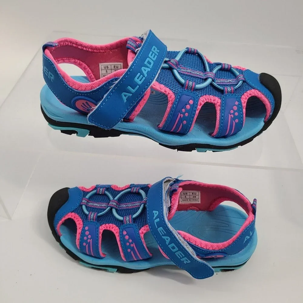 Aleader Girls Youth Sport Water‎ Hiking Sandals Pink/Blue Big Kids 36 EU / 5 US